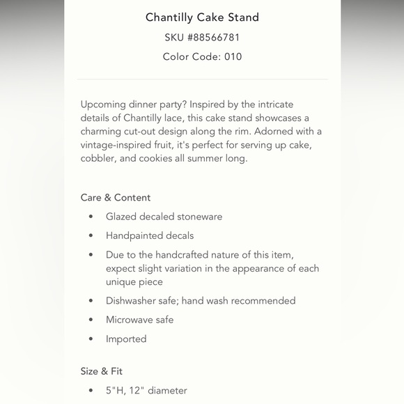 Chantilly Cake Stand - Picture 5 of 10